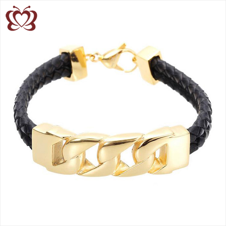 Luxury Men's Leather Bracelets Engraved