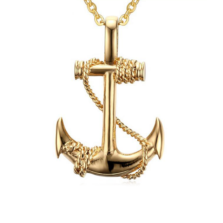 mens gold anchor pendant stainless steel custom mens gold anchor pendant