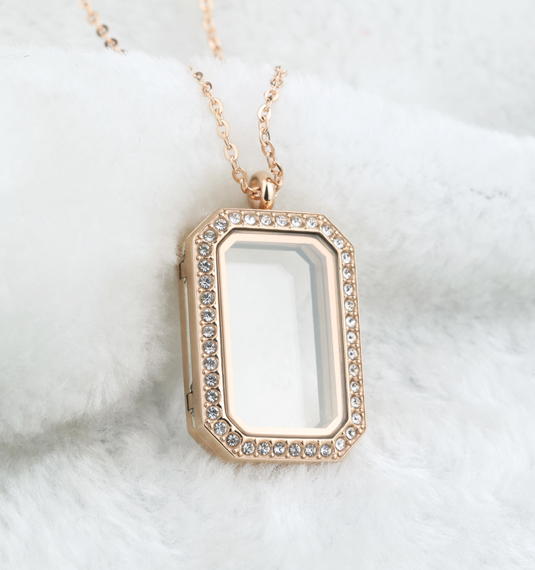 rose gold locket necklace personalised stainless steel rose gold