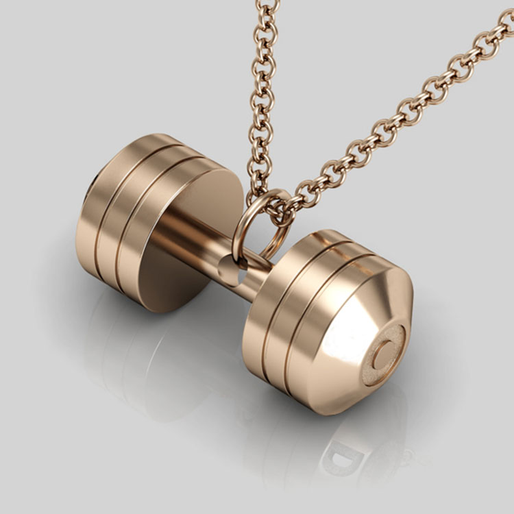 Gold Dumbbell Necklace Wholesale life of Strength