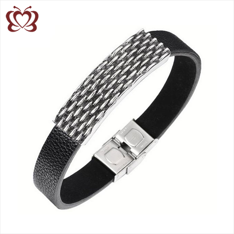 mens engraved leather bracelets | best stainless steel mens engraved ...