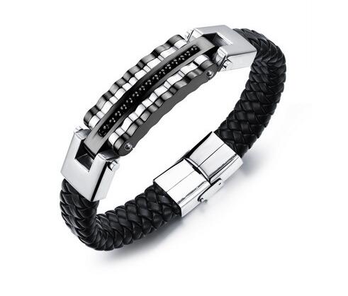 braided leather bracelets for men|fasion clasp braided leather ...