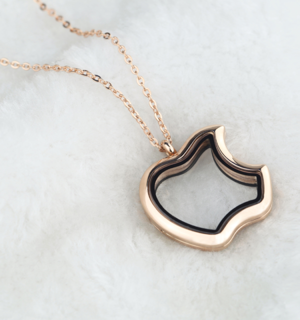 design locket necklaces personalized rose gold apple design locket