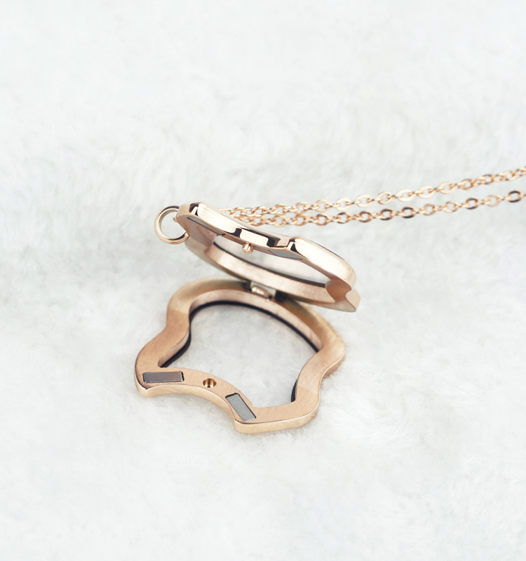 design locket necklaces personalized rose gold apple design locket
