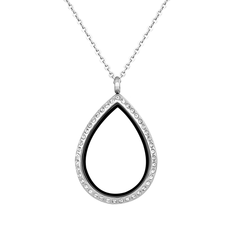 stainless steel locket necklace | water drop living stainless steel ...