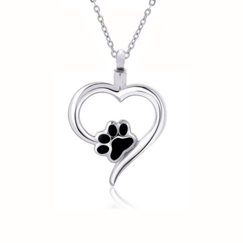Cremation Jewelry | paw print stainless steel cremation jewelry