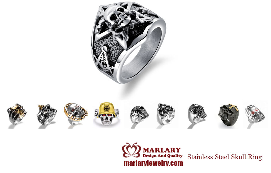 Wholesale skull mens designer leather bracelets cheap