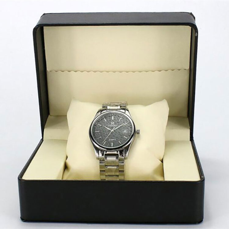 Luxury Elegant Watch Packaging Mens Pu Leather Watch Box With Foam