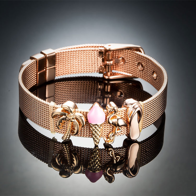 Marlary Wholesale watch strap Adjustable charms mesh bracelet Jewelry