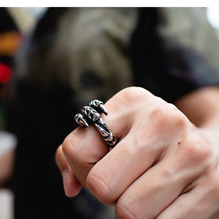 Marlary Hip hop punk Mens Dragon claw design Finger Ring 316L Stainless ...
