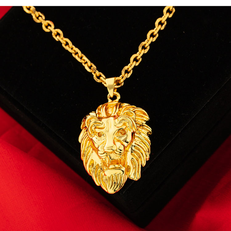 Marlary 18K Gold Plated Jewelry Gold Copper lion's head Pendant