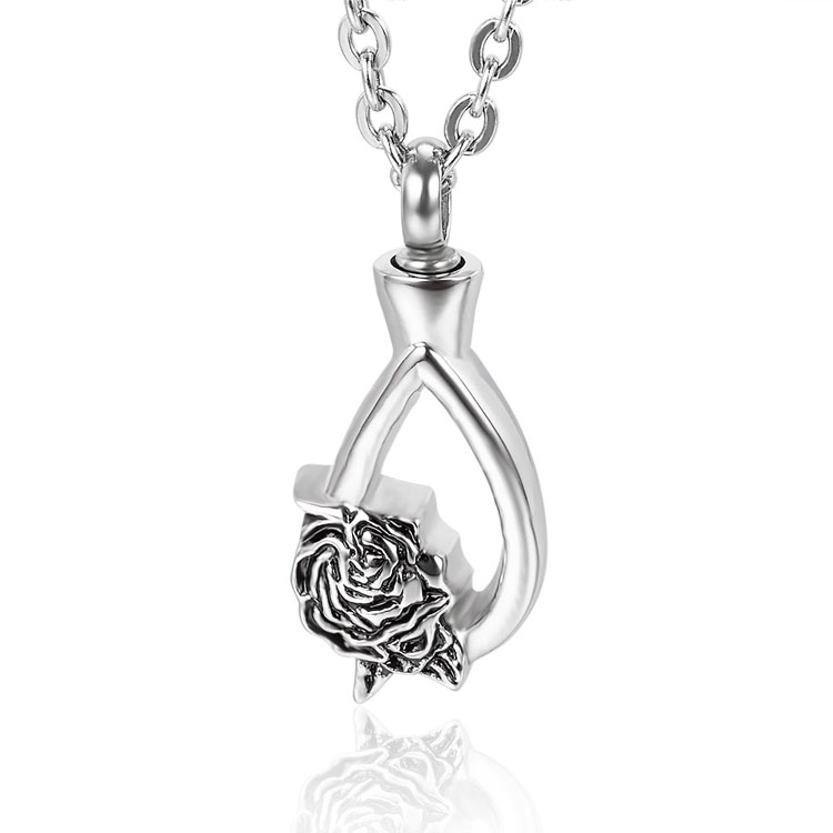 Marlary Wholesale Fashion rose flower Stainless Steel Jewelry Cremation