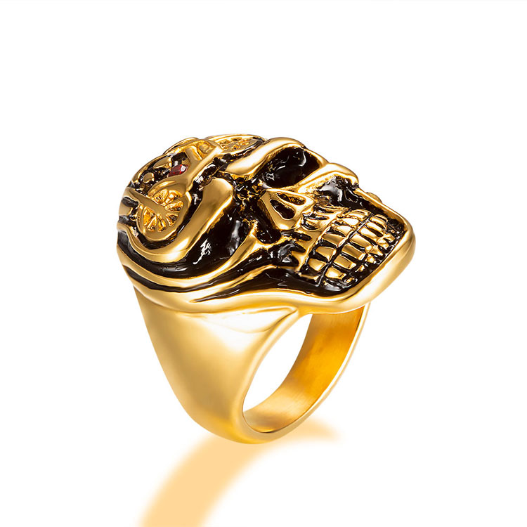 Clearance 18k gold plated Skull Rings for Men Boys Jewelry ...