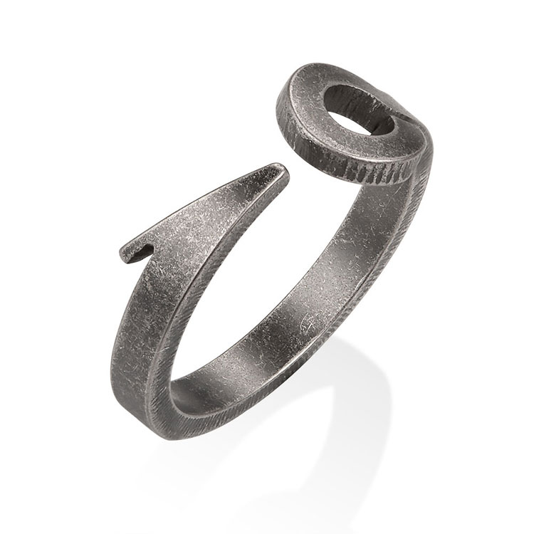 Oakky Men's Stainless Steel Biker Ring - Motorcycle Engine & Wings Design